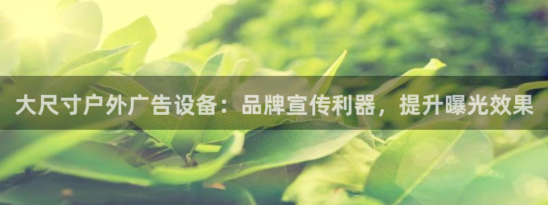 杏宇平台好吗：大尺寸户外广告设备：品牌宣